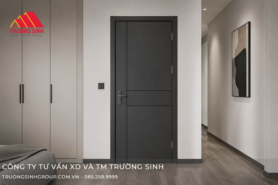 Mẫu cửa Composite huỳnh âm màu xám